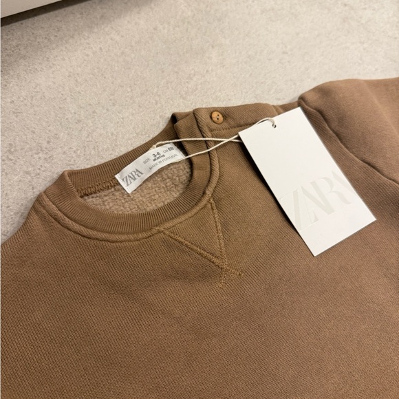 Zara Tan Crewneck Top - Picture 3 of 3